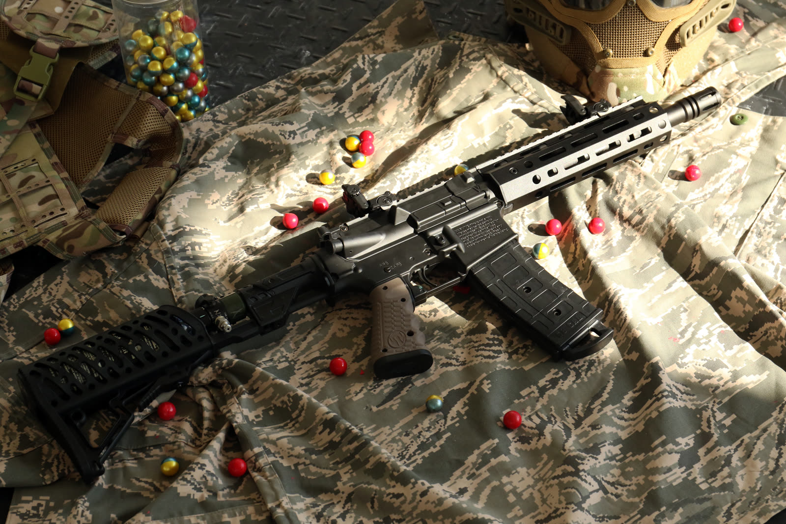 Magazine-fed paintball marker